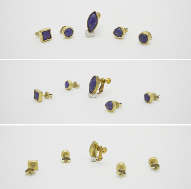 簡單小石⁭系列-青金石耳環.耳釘_三聯圖_small