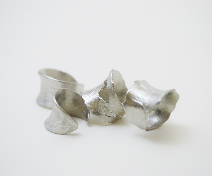 Tin Works -Forging‧Leaf Tin Wide Open Ring All_2_s
